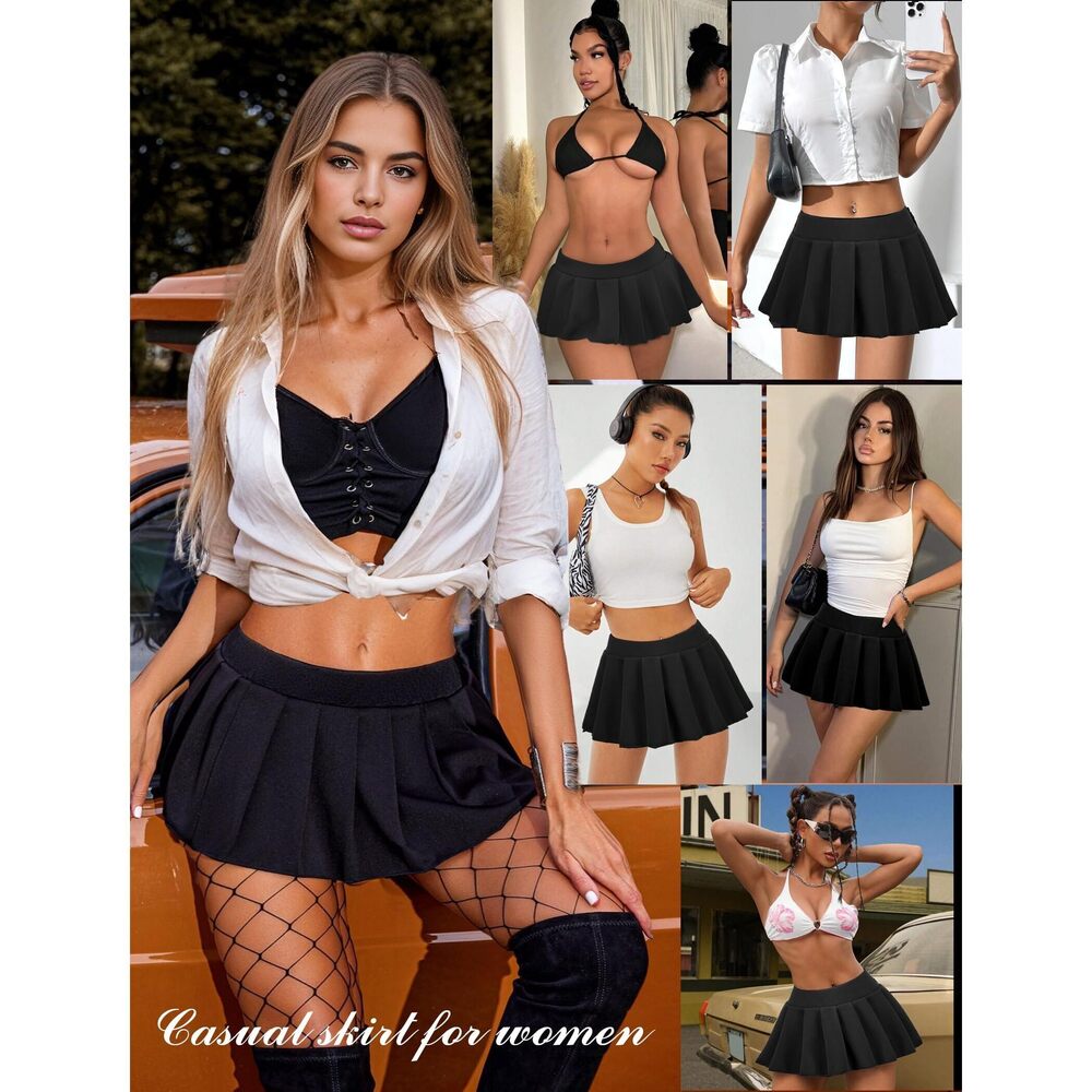 2977 Sexy Role Play Pleated Mini Skirt Ruffle Short Skirt for Schoolgirl - Picture 3 of 8